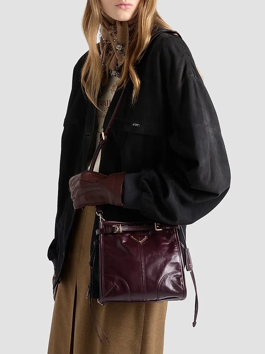 Prada Women's Bonnie Leather Mini Shoulder Bag | Thumbnail 3 Prada Women's Bonnie Leather Mini Shoulder Bag | Thumbnail 3