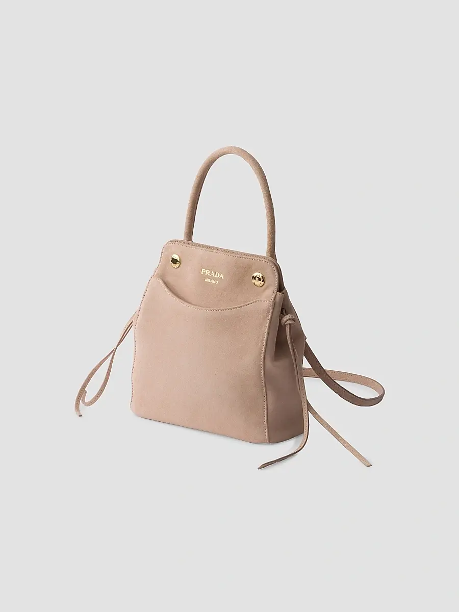 Prada Women's Carry Mini Suede Handbag | Thumbnail 4 Prada Women's Carry Mini Suede Handbag | Thumbnail 4