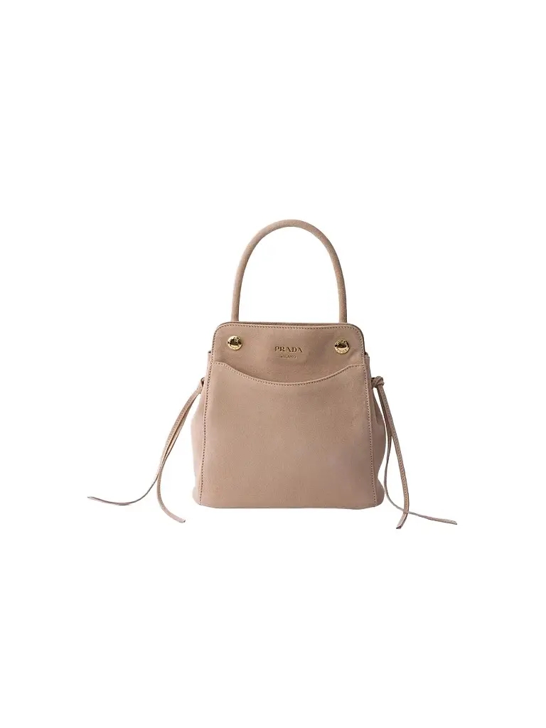 Prada Women's Carry Mini Suede Handbag | Image 1 Prada Women's Carry Mini Suede Handbag | Image 1