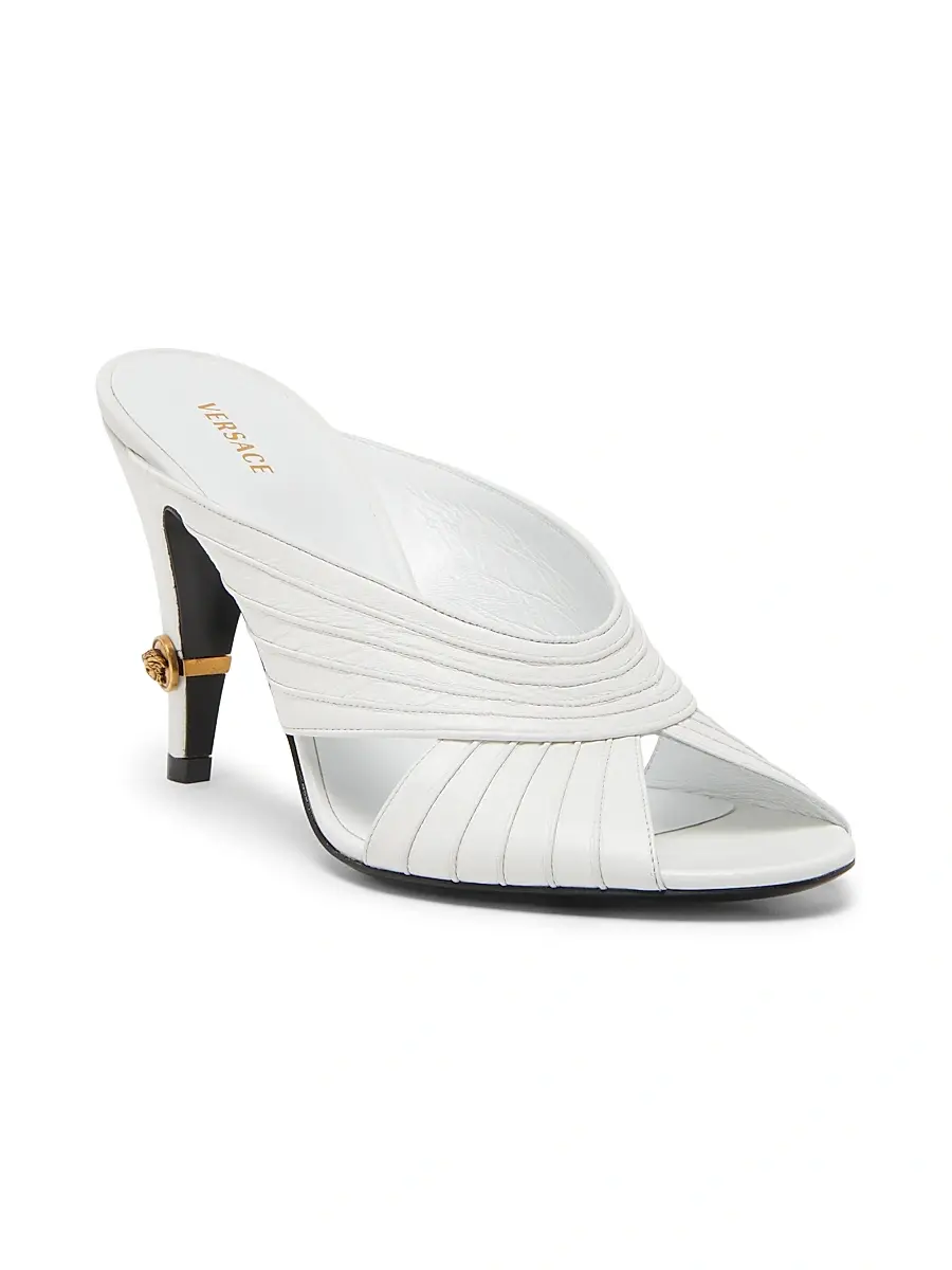 Versace Women's Medusa 90MM Leather Mules | Thumbnail 2 Versace Women's Medusa 90MM Leather Mules | Thumbnail 2