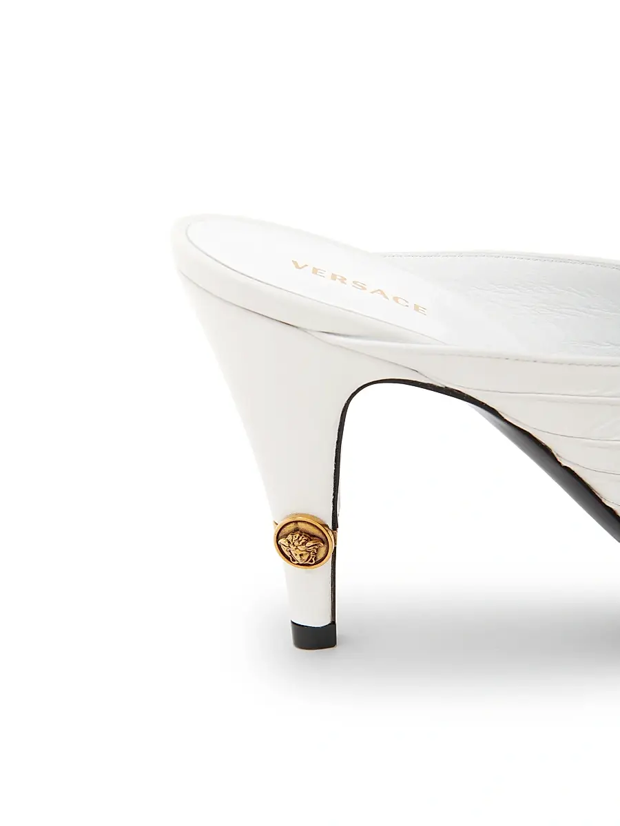 Versace Women's Medusa 90MM Leather Mules | Thumbnail 4 Versace Women's Medusa 90MM Leather Mules | Thumbnail 4