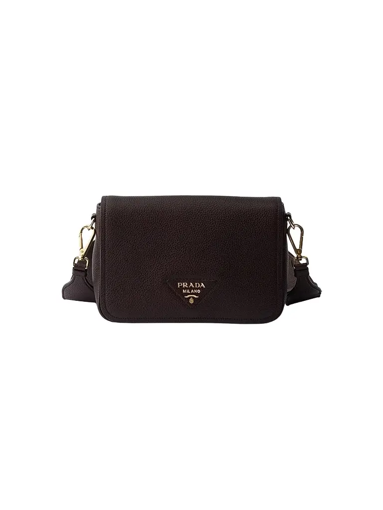 Prada Women's Leather Shoulder Bag - Dark Brown | Image 1 Prada Women's Leather Shoulder Bag - Dark Brown | Image 1