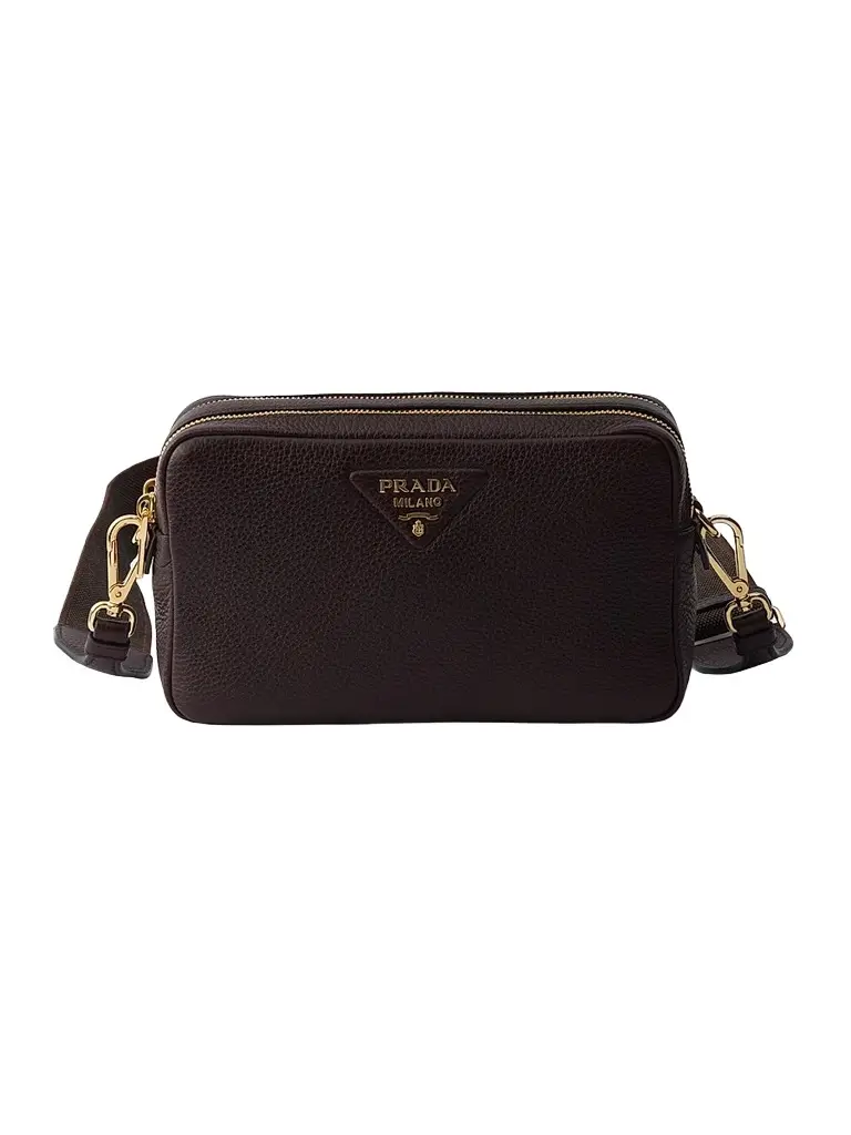 Prada Women's Small Leather Shoulder Bag - Dark Brown | Image 1 Prada Women's Small Leather Shoulder Bag - Dark Brown | Image 1