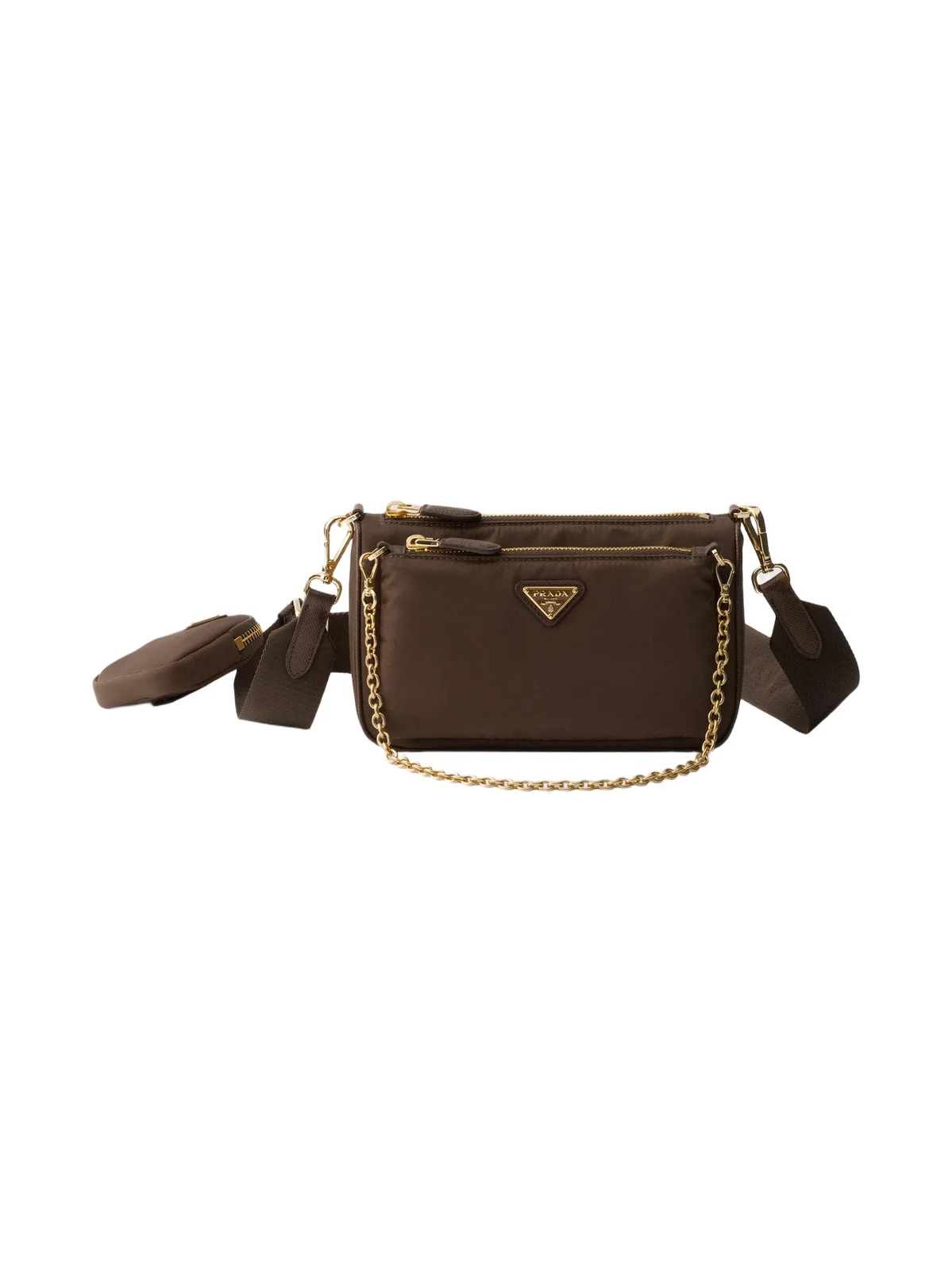 Women's Re-Nylon and Saffiano Leather Mini Shoulder Bag
