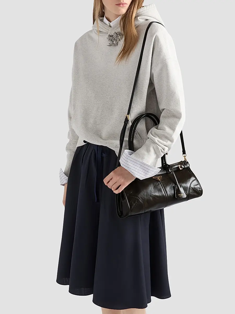 Prada Women's Bonnie Medium Top Handle Leather Bag | Thumbnail 3 Prada Women's Bonnie Medium Top Handle Leather Bag | Thumbnail 3