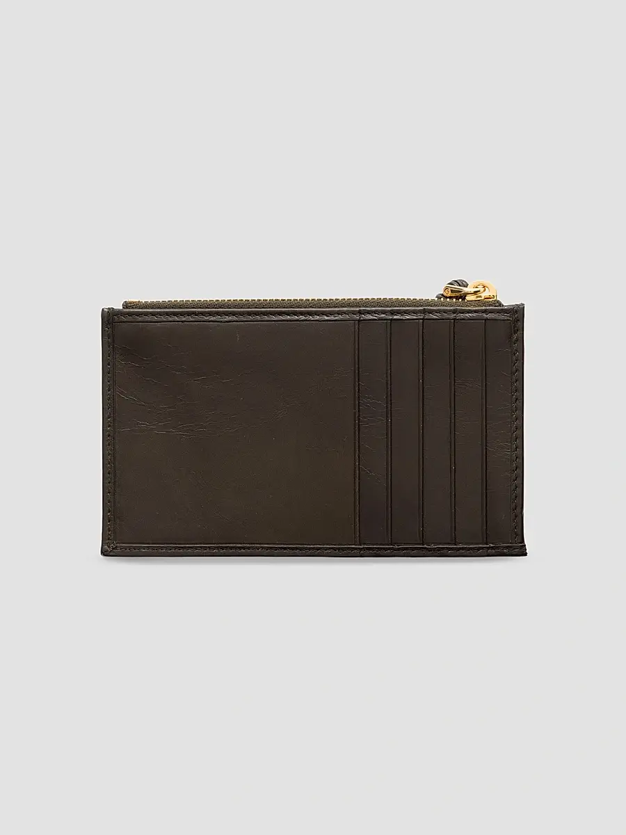 Prada Women's Leather Card Holder with Zipper - Green | Thumbnail 2 Prada Women's Leather Card Holder with Zipper - Green | Thumbnail 2