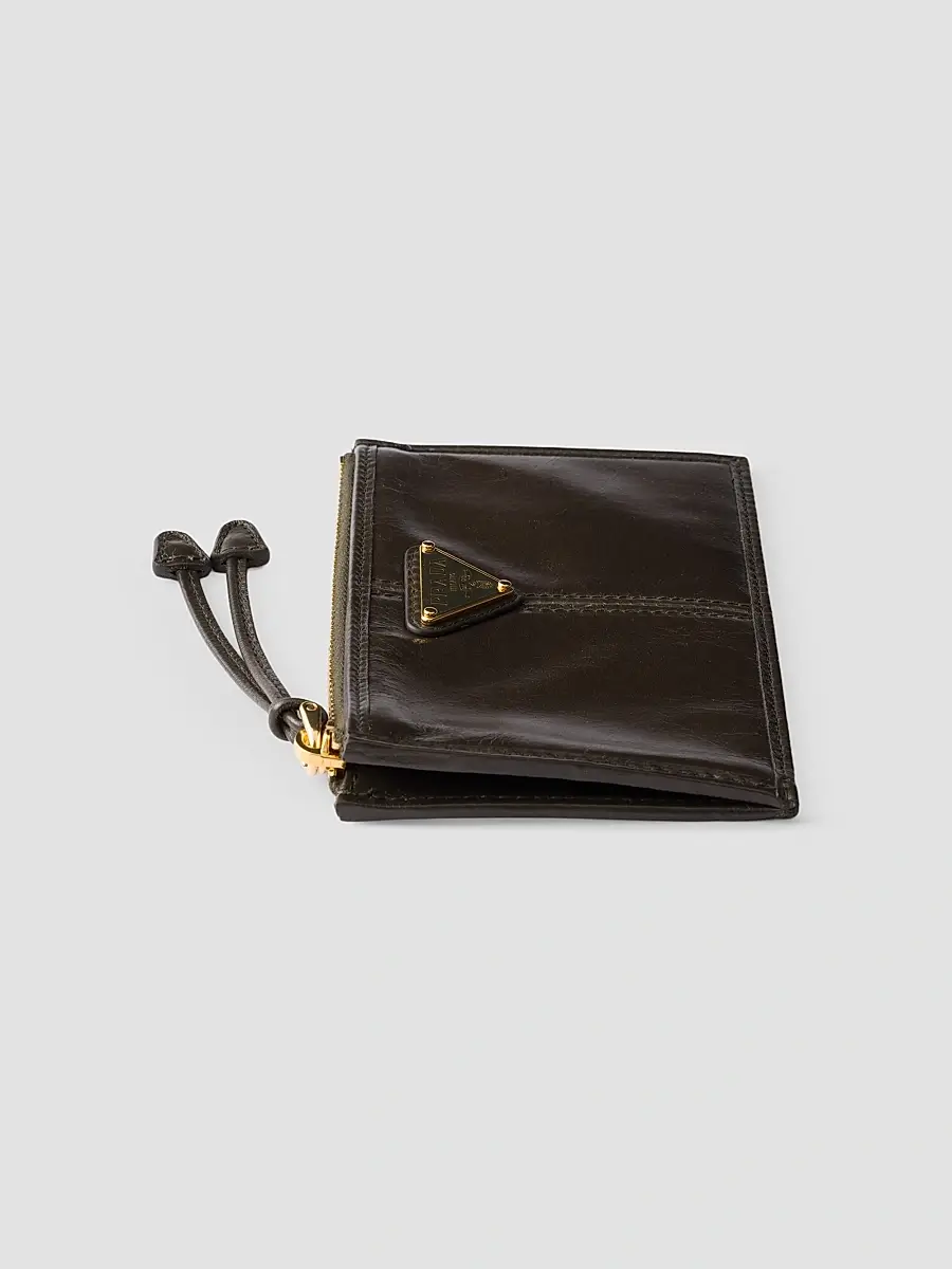 Prada Women's Leather Card Holder with Zipper - Green | Thumbnail 3 Prada Women's Leather Card Holder with Zipper - Green | Thumbnail 3