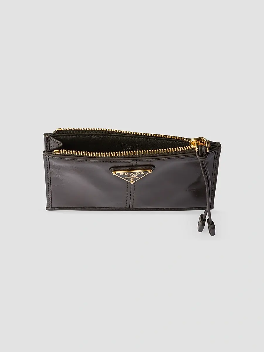Prada Women's Leather Card Holder with Zipper - Green | Thumbnail 4 Prada Women's Leather Card Holder with Zipper - Green | Thumbnail 4