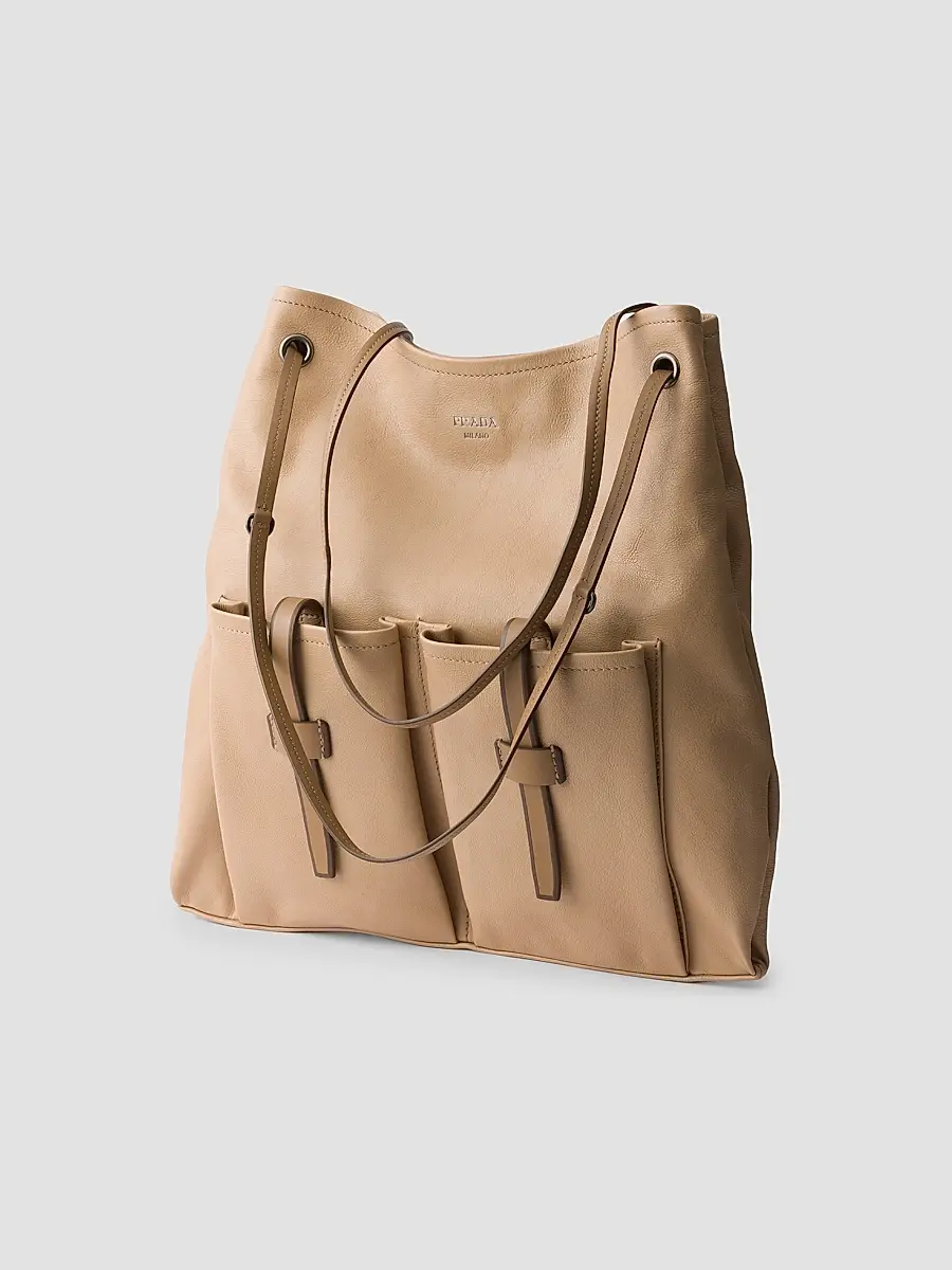 Prada Women's Route Large Leather Shoulder Bag | Thumbnail 2