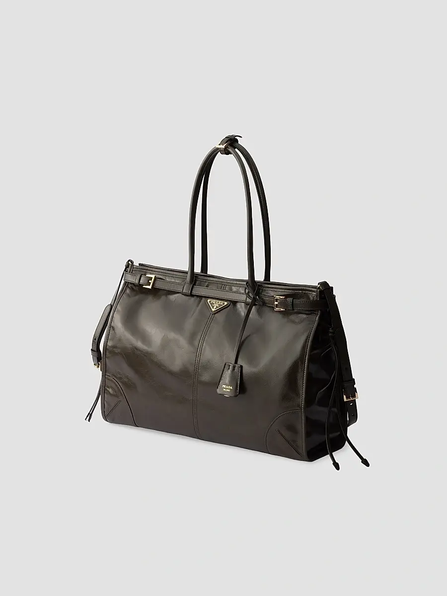Prada Women's Bonnie Extra-Large Leather Top Handle Bag | Thumbnail 5 Prada Women's Bonnie Extra-Large Leather Top Handle Bag | Thumbnail 5