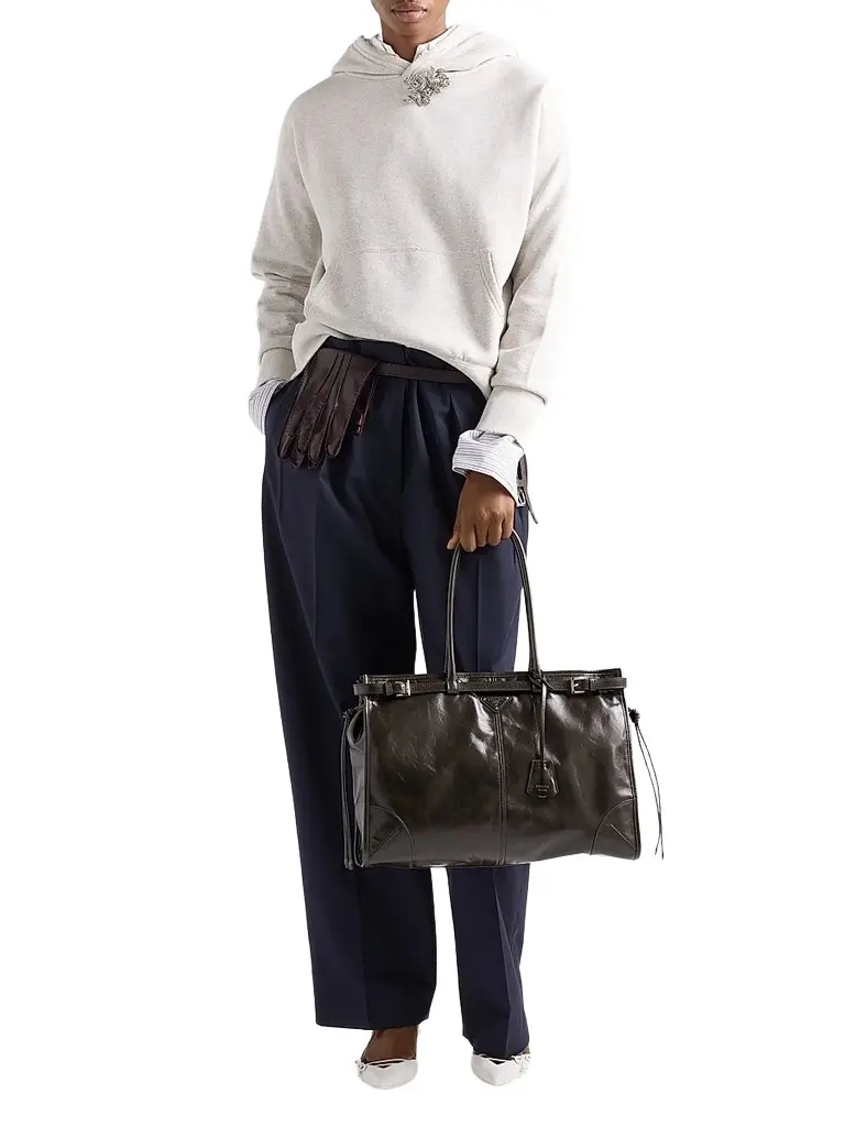 Prada Women's Bonnie Extra-Large Leather Top Handle Bag | Image 1 Prada Women's Bonnie Extra-Large Leather Top Handle Bag | Image 1
