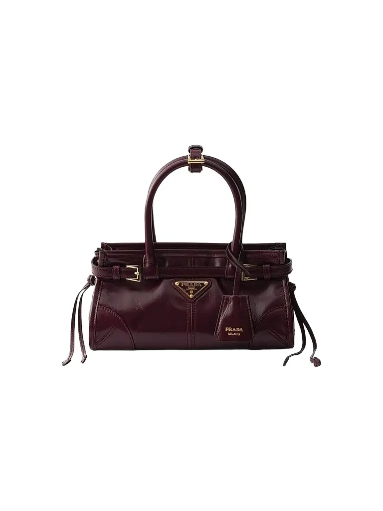 Prada Women's Bonnie Leather Top Handle Bag - Dark Red | Image 1 Prada Women's Bonnie Leather Top Handle Bag - Dark Red | Image 1