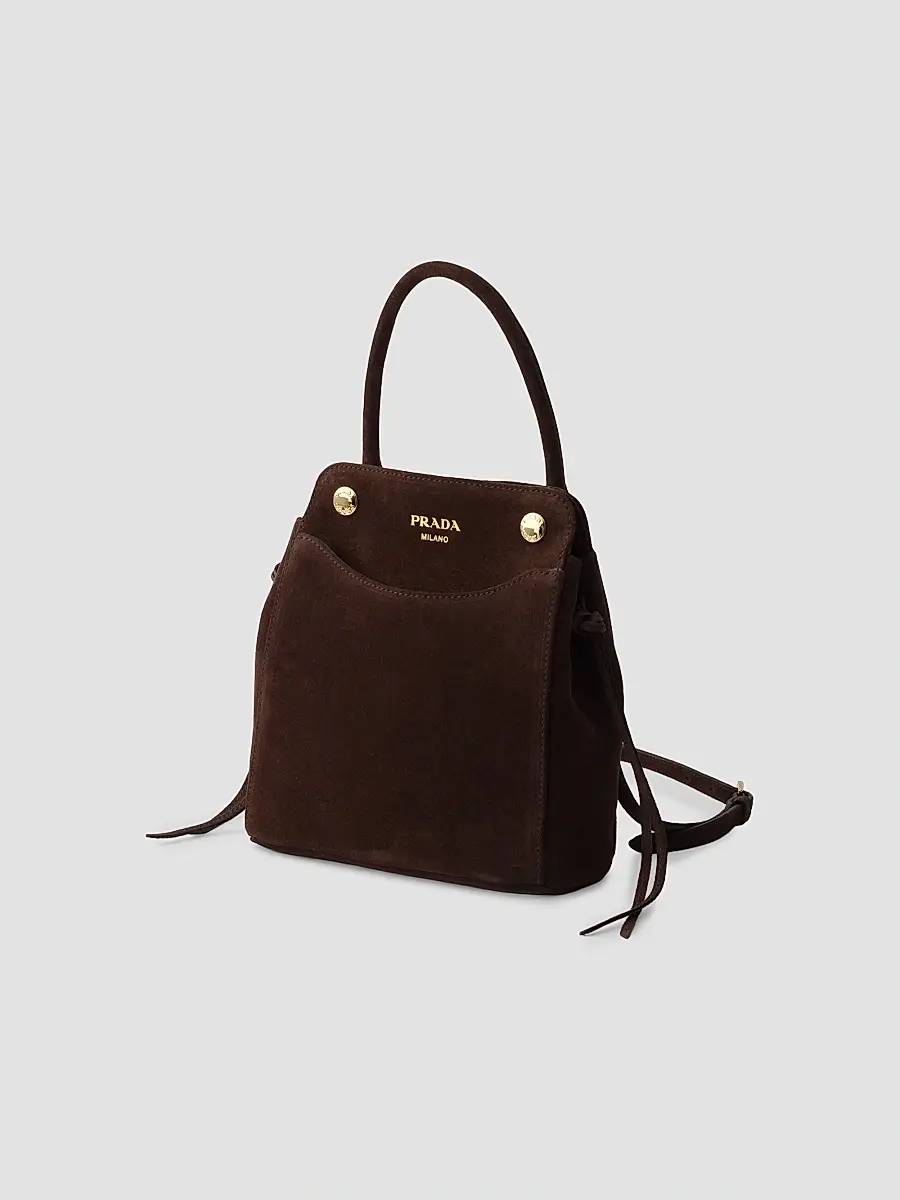 Prada Women's Carry Mini Suede Handbag | Thumbnail 2 Prada Women's Carry Mini Suede Handbag | Thumbnail 2