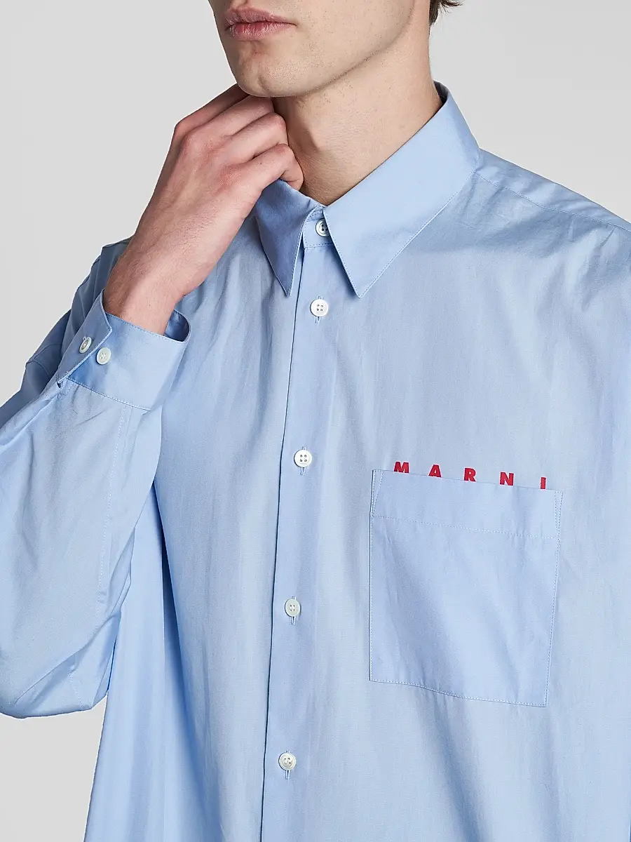 Marni Men's Logo Cotton Poplin Shirt | Thumbnail 5 Marni Men's Logo Cotton Poplin Shirt | Thumbnail 5
