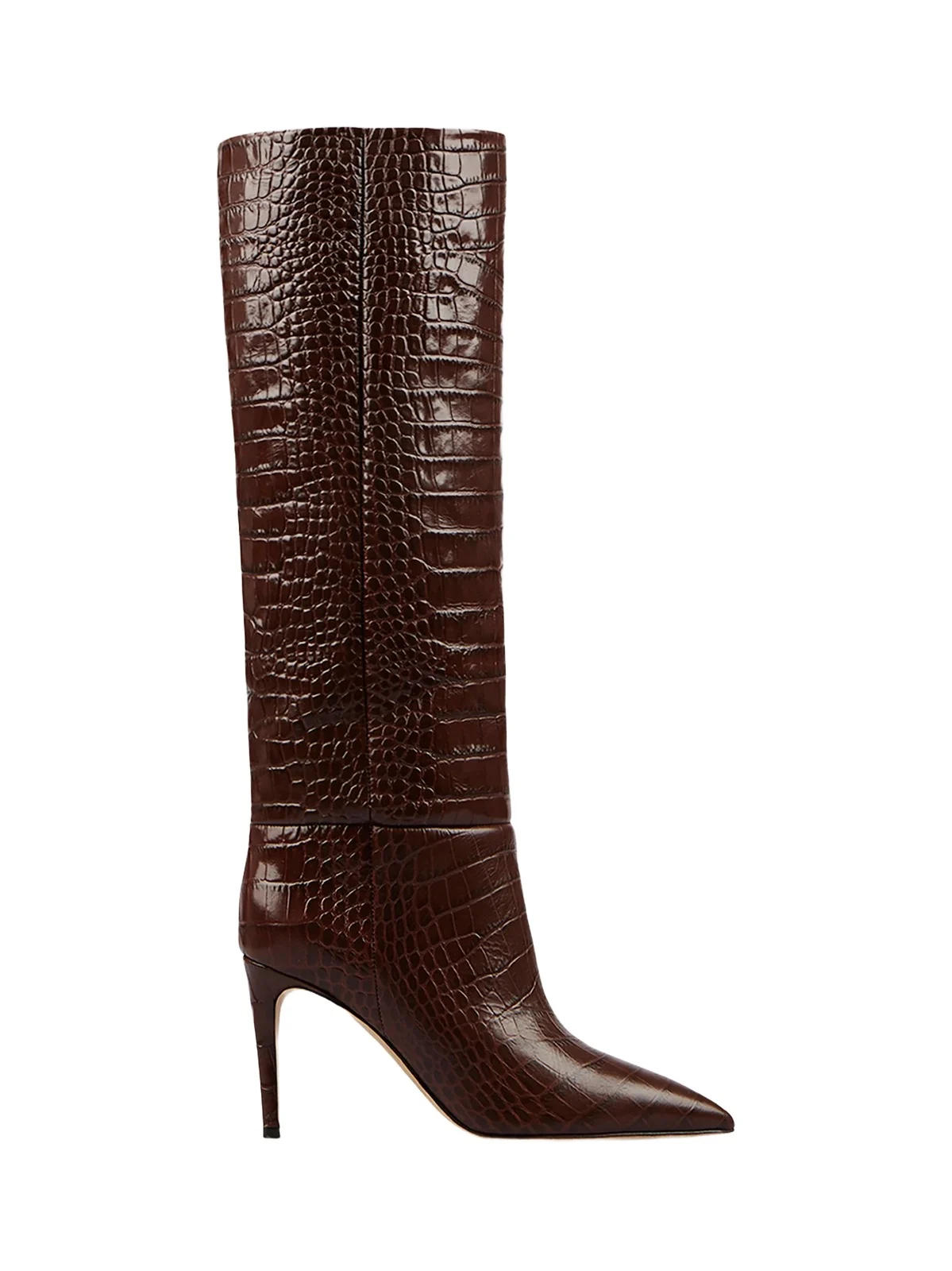 Women's Croc-Effect Leather Stiletto Boots