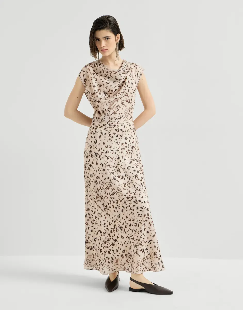 Brunello Cucinelli Lynx print pongee dress | Thumbnail 2