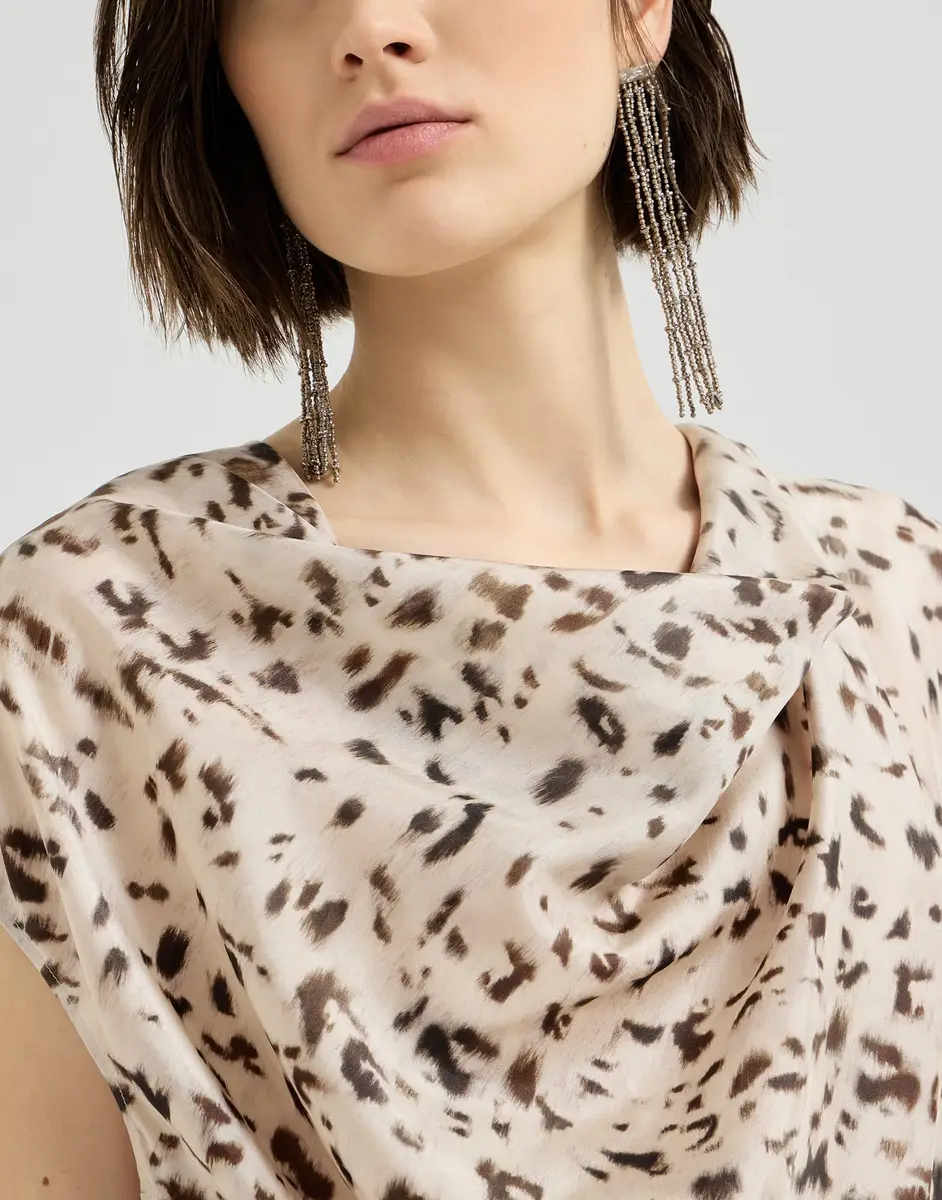 Brunello Cucinelli Lynx print pongee dress | Thumbnail 4