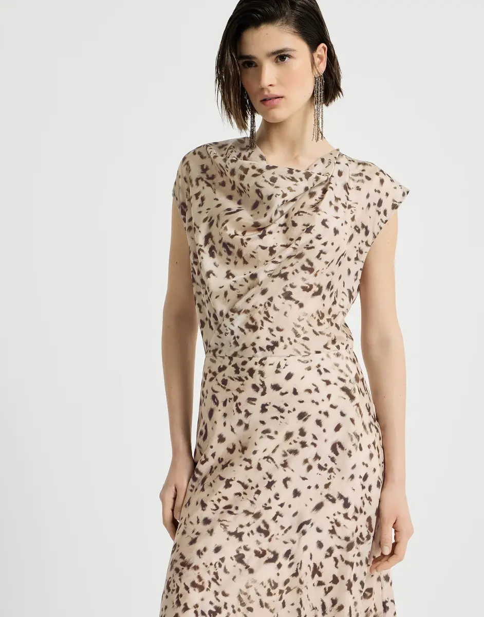 Brunello Cucinelli Lynx print pongee dress | Thumbnail 5