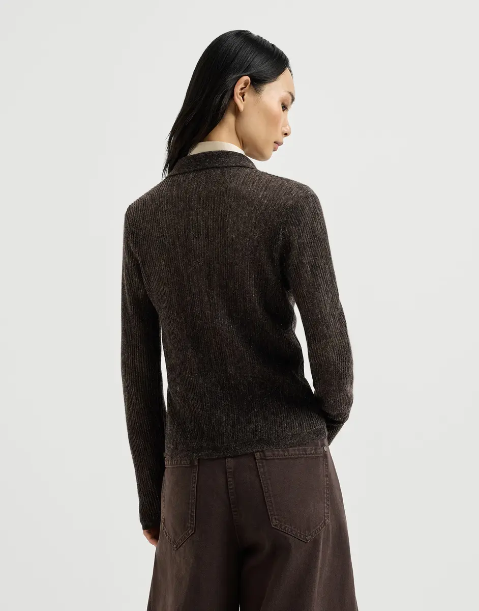 Brunello Cucinelli Sparkling silk, alpaca and wool rib knit cardigan | Thumbnail 4 Brunello Cucinelli Sparkling silk, alpaca and wool rib knit cardigan | Thumbnail 4