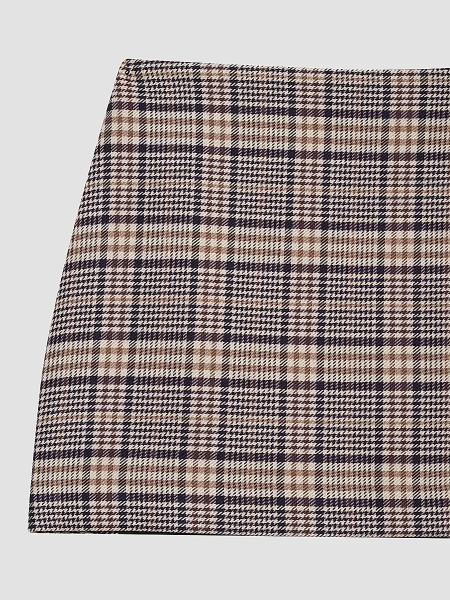 Anine Bing Women's Tierra Check Mini Skirt | Thumbnail 5 Anine Bing Women's Tierra Check Mini Skirt | Thumbnail 5