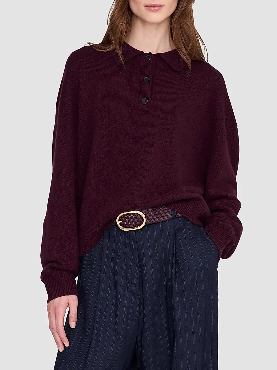 Anine Bing Women's Lee Polo Sweater | Thumbnail 4 Anine Bing Women's Lee Polo Sweater | Thumbnail 4
