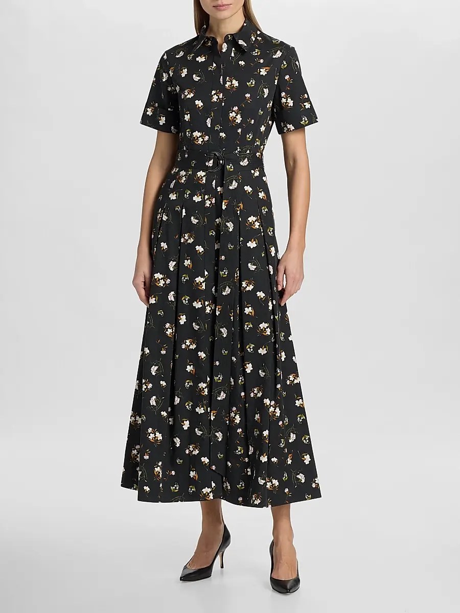 Adam Lippes Women's Leighton Floral Cotton Midi Dress | Thumbnail 3
