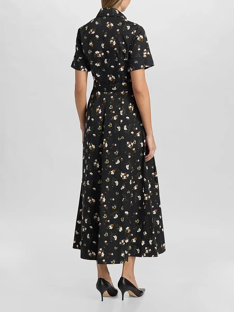 Adam Lippes Women's Leighton Floral Cotton Midi Dress | Thumbnail 5