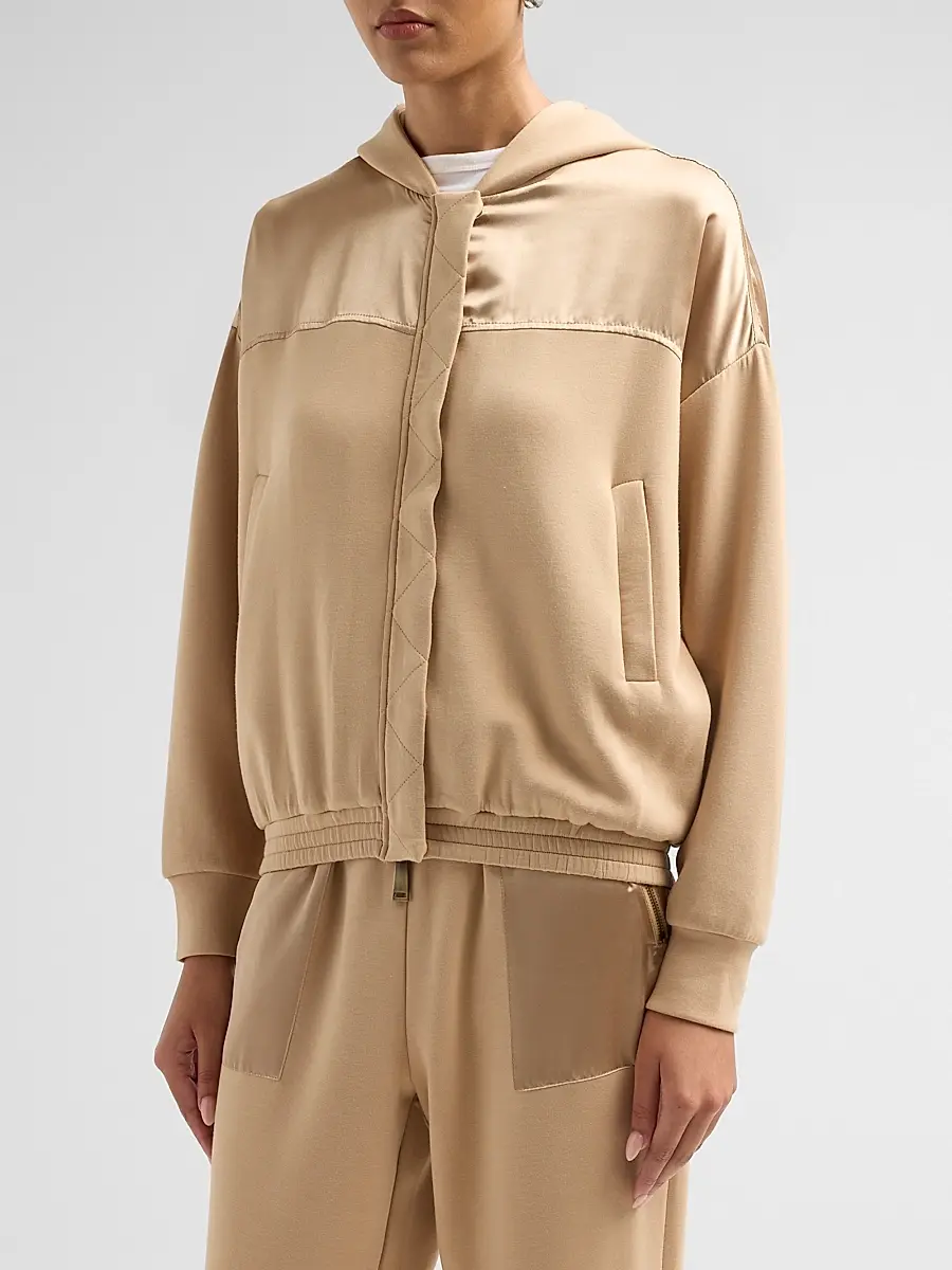 Ramy Brook Women's Fiona Satin-Trim Hooded Jacket | Thumbnail 4 Ramy Brook Women's Fiona Satin-Trim Hooded Jacket | Thumbnail 4
