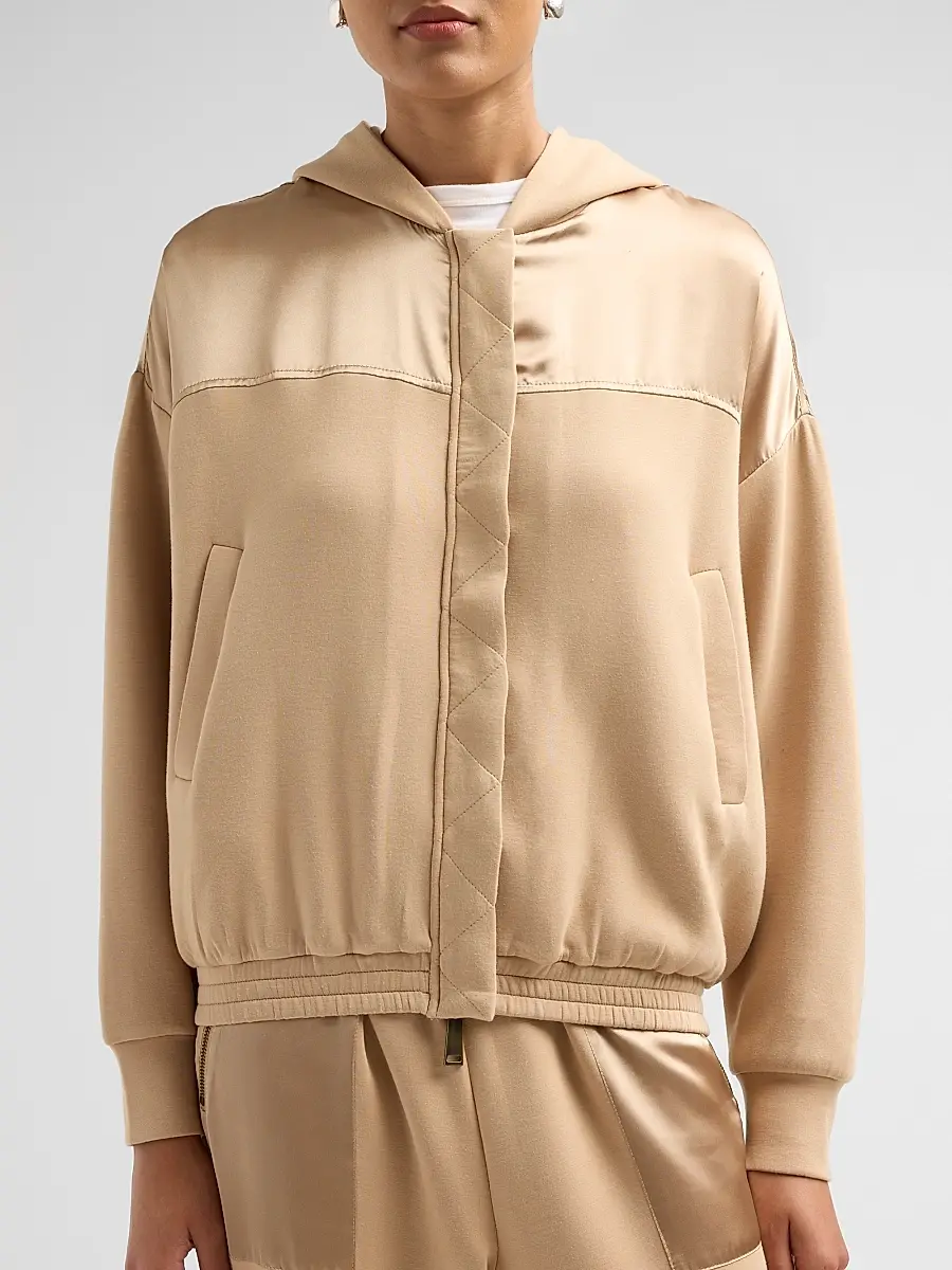 Ramy Brook Women's Fiona Satin-Trim Hooded Jacket | Thumbnail 5 Ramy Brook Women's Fiona Satin-Trim Hooded Jacket | Thumbnail 5