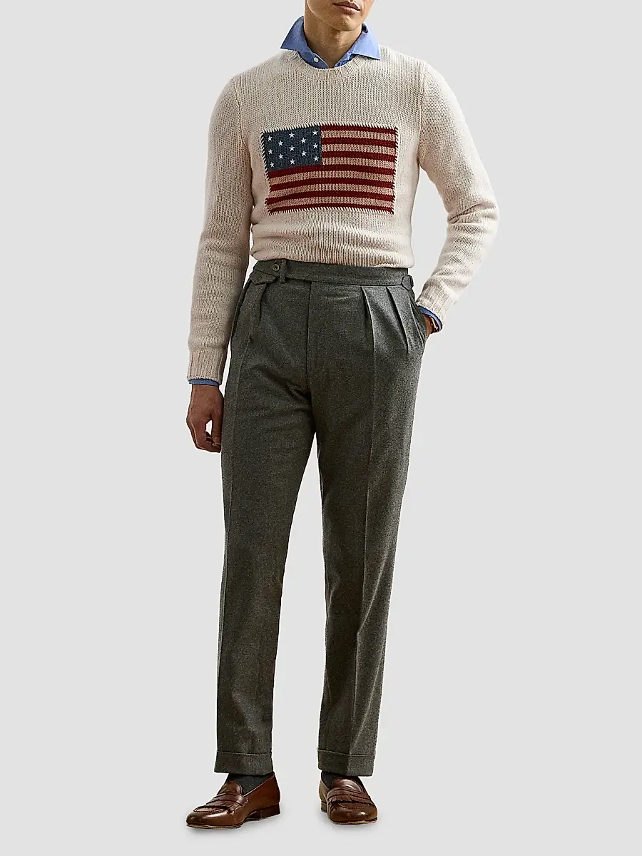 Ralph Lauren Purple Label Men's American Flag Cashmere Pullover Sweater | Thumbnail 2