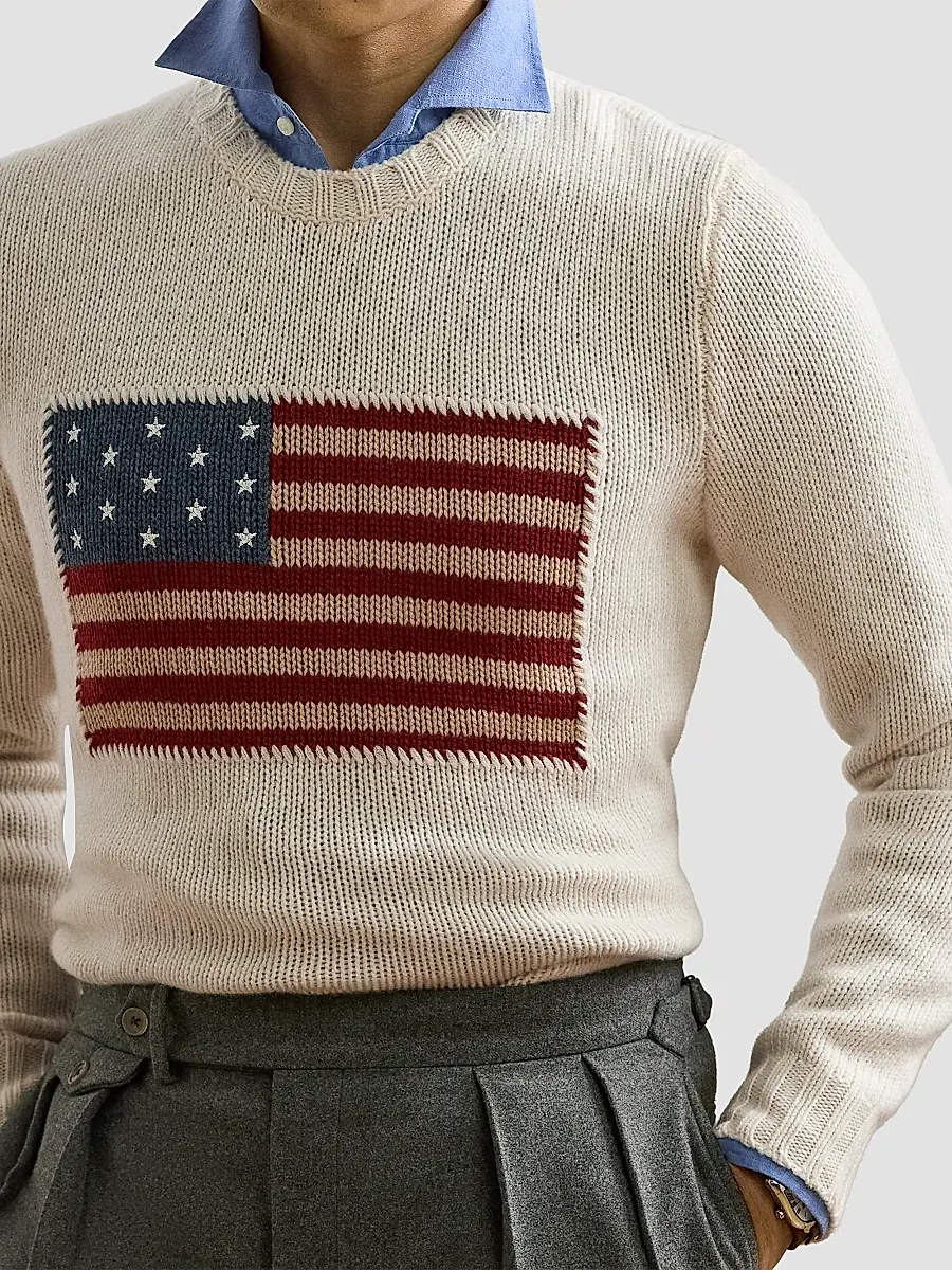 Ralph Lauren Purple Label Men's American Flag Cashmere Pullover Sweater | Thumbnail 5