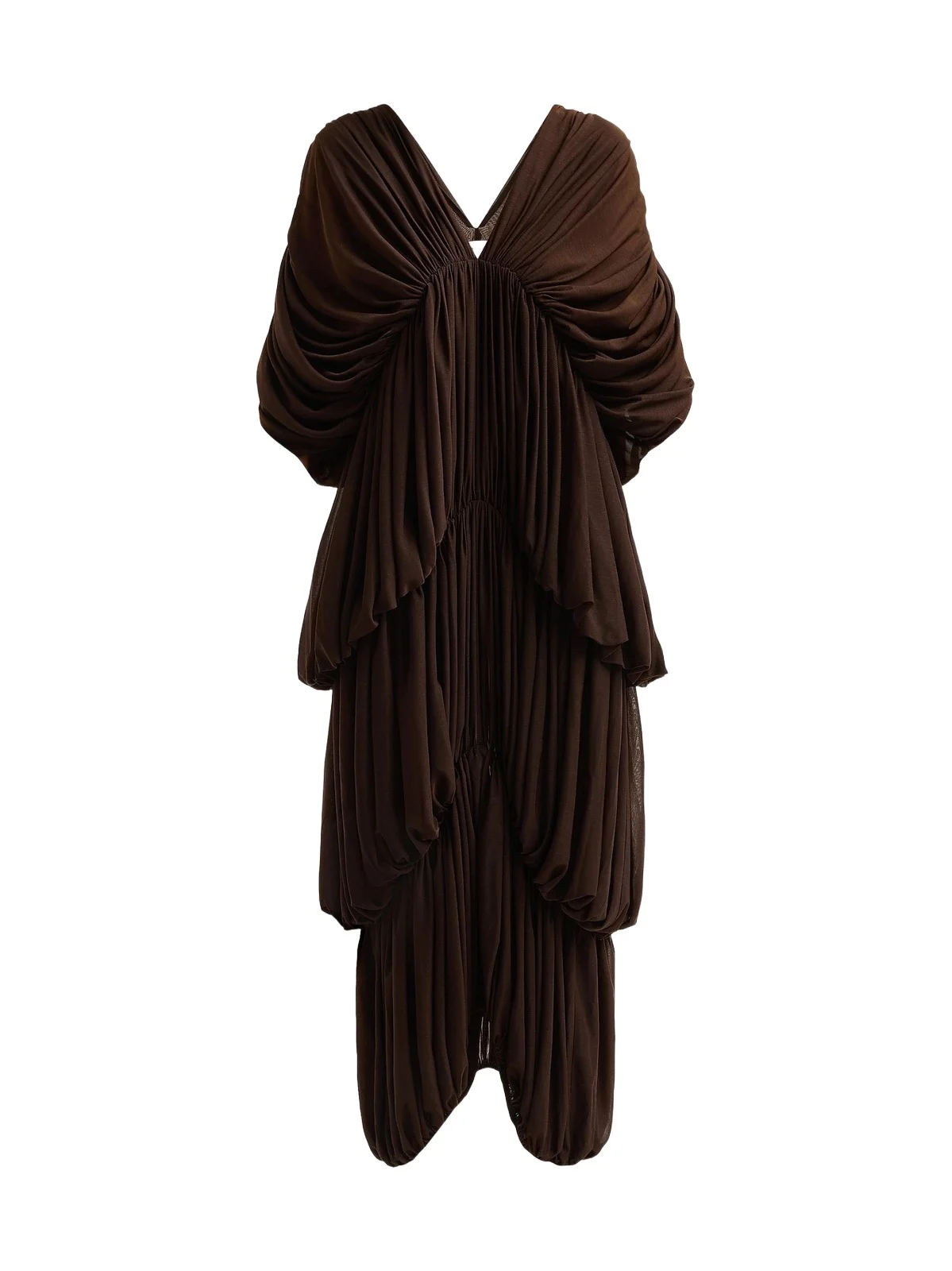 Women's Damier Tiered Draped Maxi Dress