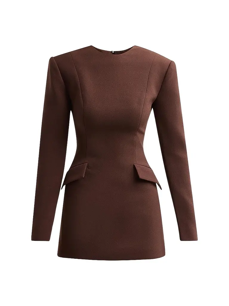 Ronny Kobo Women's Brette Tailored Mini Dress - Chocolate | Image 1 Ronny Kobo Women's Brette Tailored Mini Dress - Chocolate | Image 1