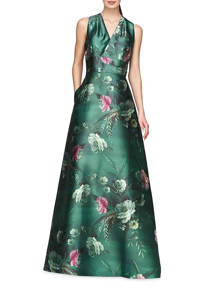 Kay Unger Women's Rosalind Floral Print Gown | Thumbnail 2 Kay Unger Women's Rosalind Floral Print Gown | Thumbnail 2