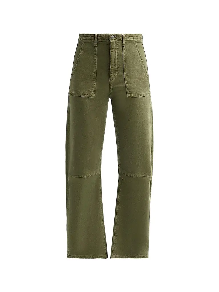 Le Jean Women's Utility Soft Barrel Jeans - Olive Green | Image 1 Le Jean Women's Utility Soft Barrel Jeans - Olive Green | Image 1