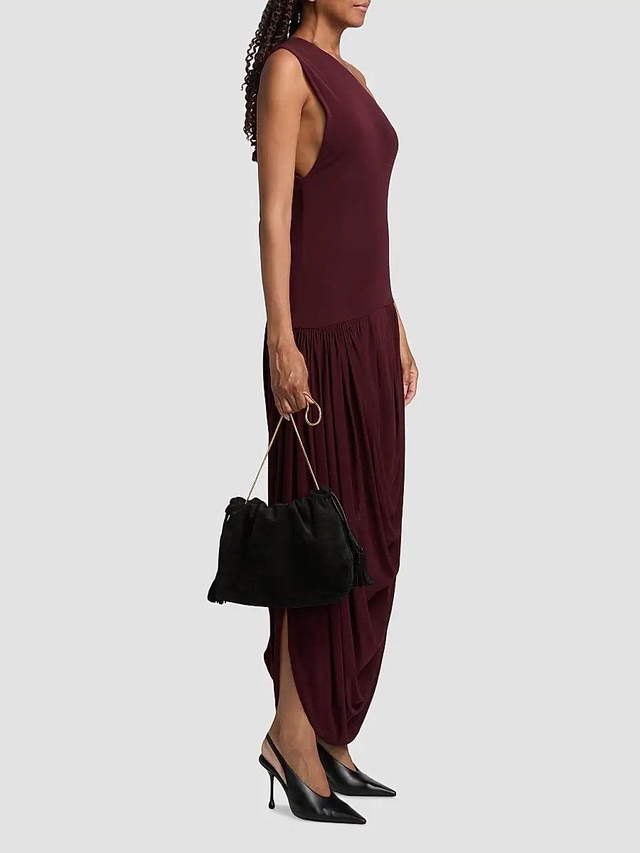 Brandon Maxwell Women's The Mila Draped One-Shoulder Maxi Dress | Thumbnail 4 Brandon Maxwell Women's The Mila Draped One-Shoulder Maxi Dress | Thumbnail 4