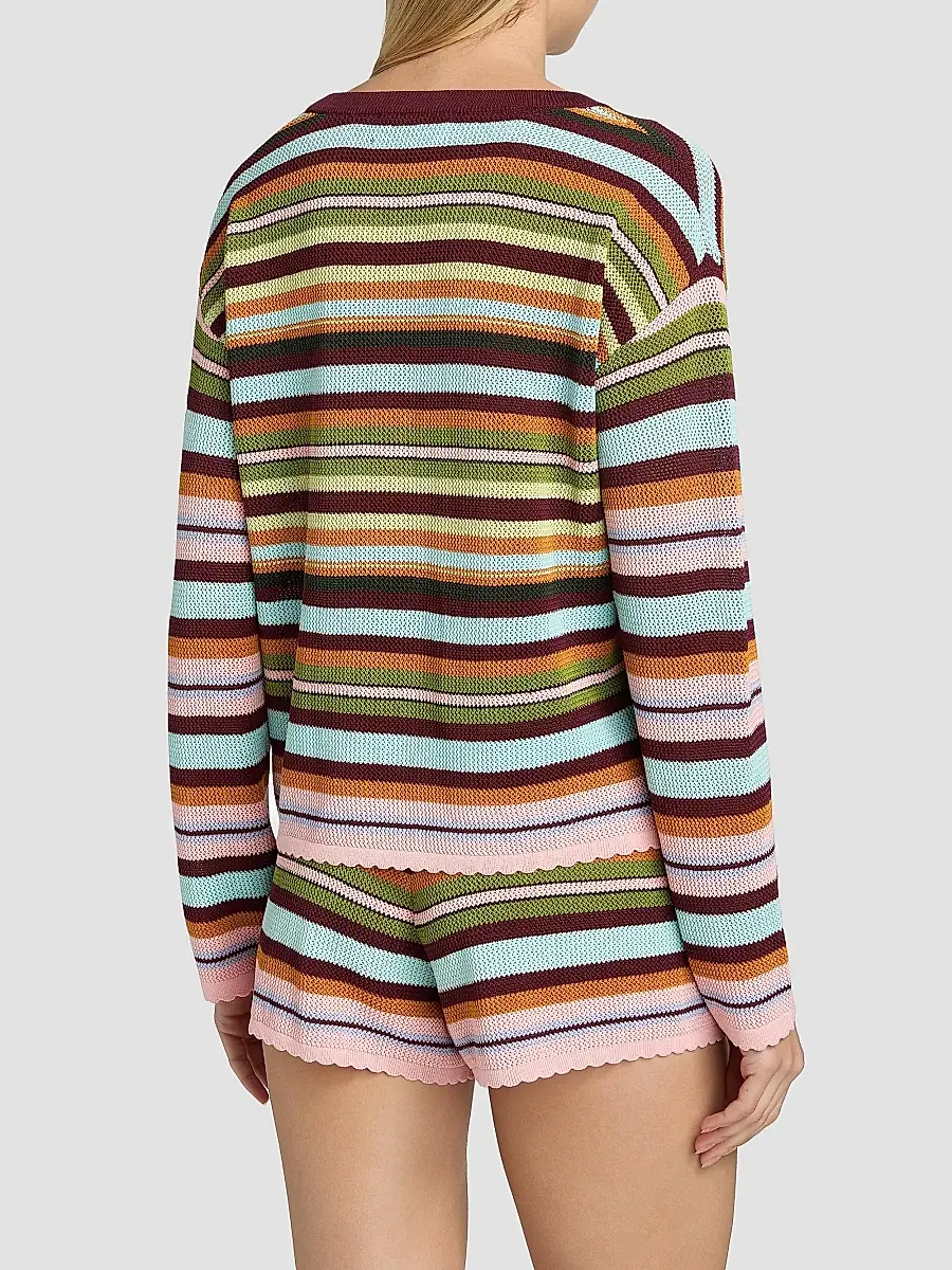BEACH RIOT Women's Striped Beach Sweater | Thumbnail 5