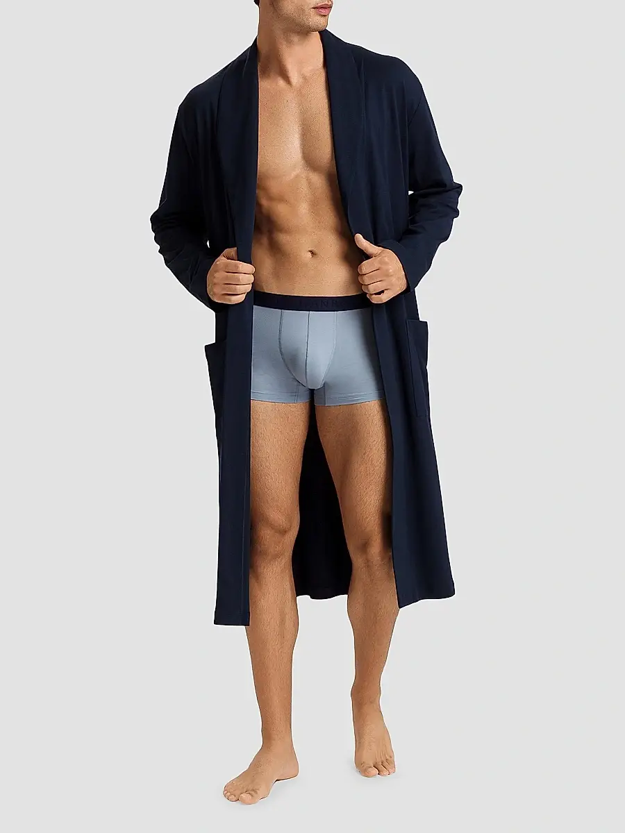 Hanro Men's Night & Day Shawl Collar Cotton Robe | Thumbnail 2 Hanro Men's Night & Day Shawl Collar Cotton Robe | Thumbnail 2