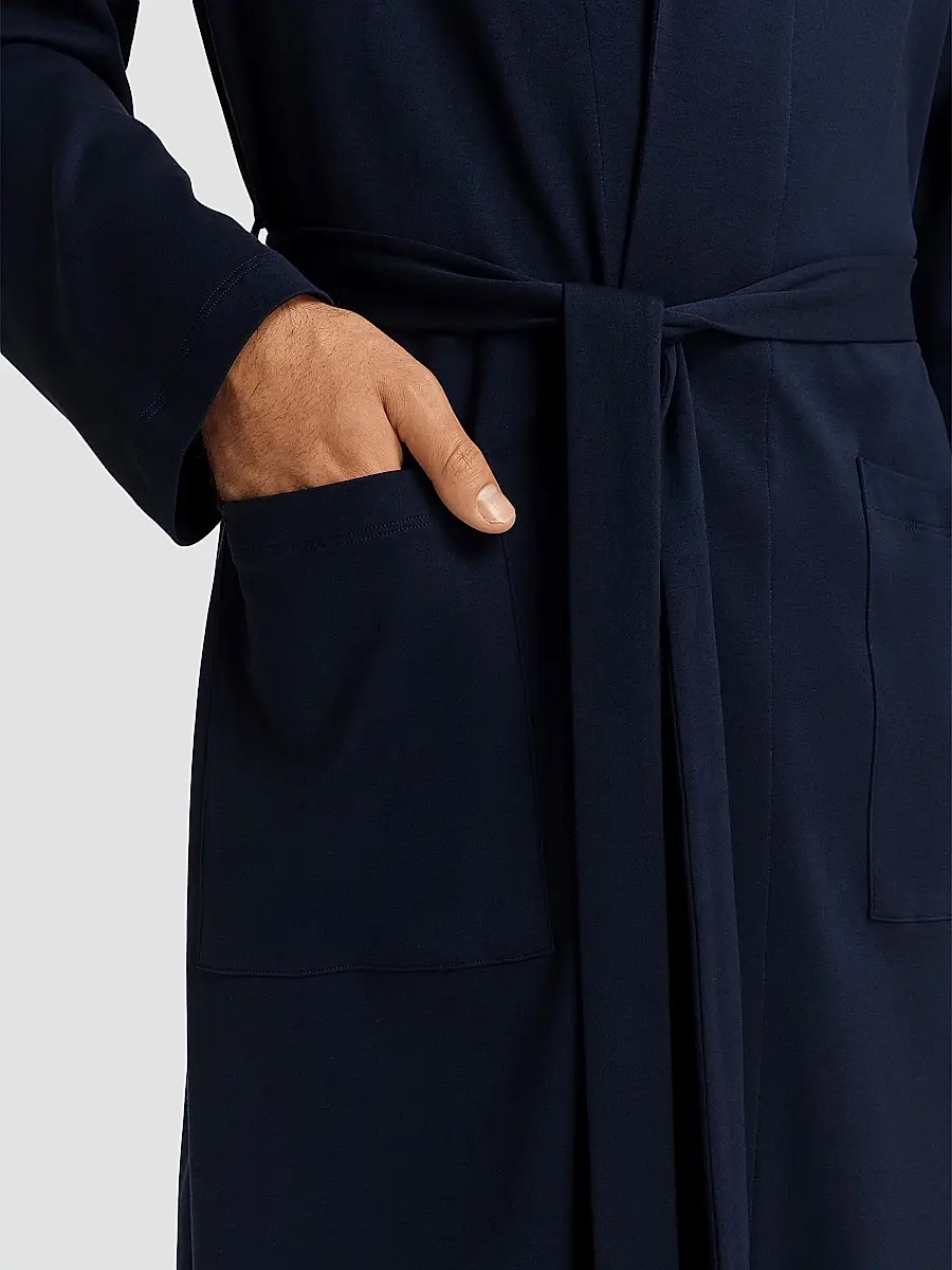Hanro Men's Night & Day Shawl Collar Cotton Robe | Thumbnail 6 Hanro Men's Night & Day Shawl Collar Cotton Robe | Thumbnail 6