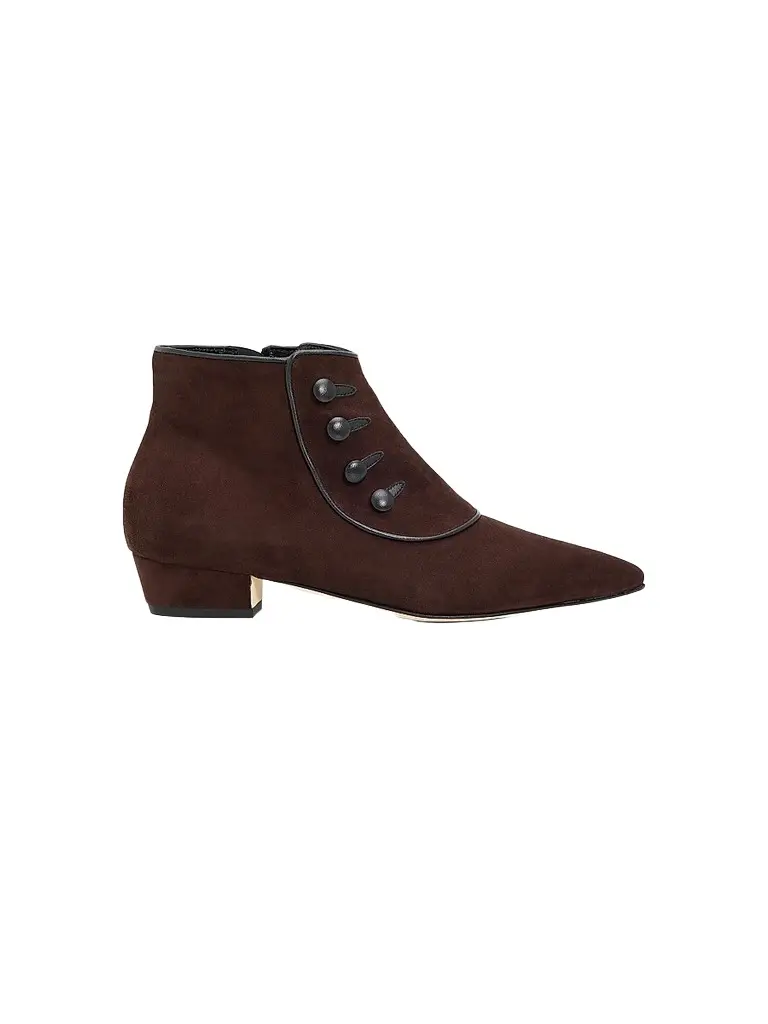Manolo Blahnik Women's Hironu Suede Ankle Boots - Dark Brown Black - Size 10 | Image 1 Manolo Blahnik Women's Hironu Suede Ankle Boots - Dark Brown Black - Size 10 | Image 1