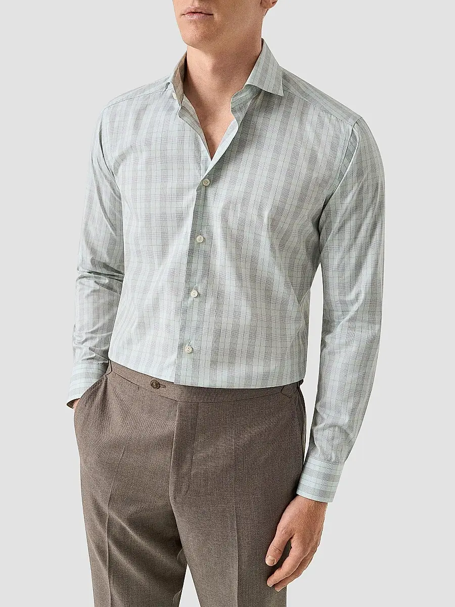 Eton Men's Plaid Cotton Poplin Contemporary-Fit Shirt | Thumbnail 3 Eton Men's Plaid Cotton Poplin Contemporary-Fit Shirt | Thumbnail 3