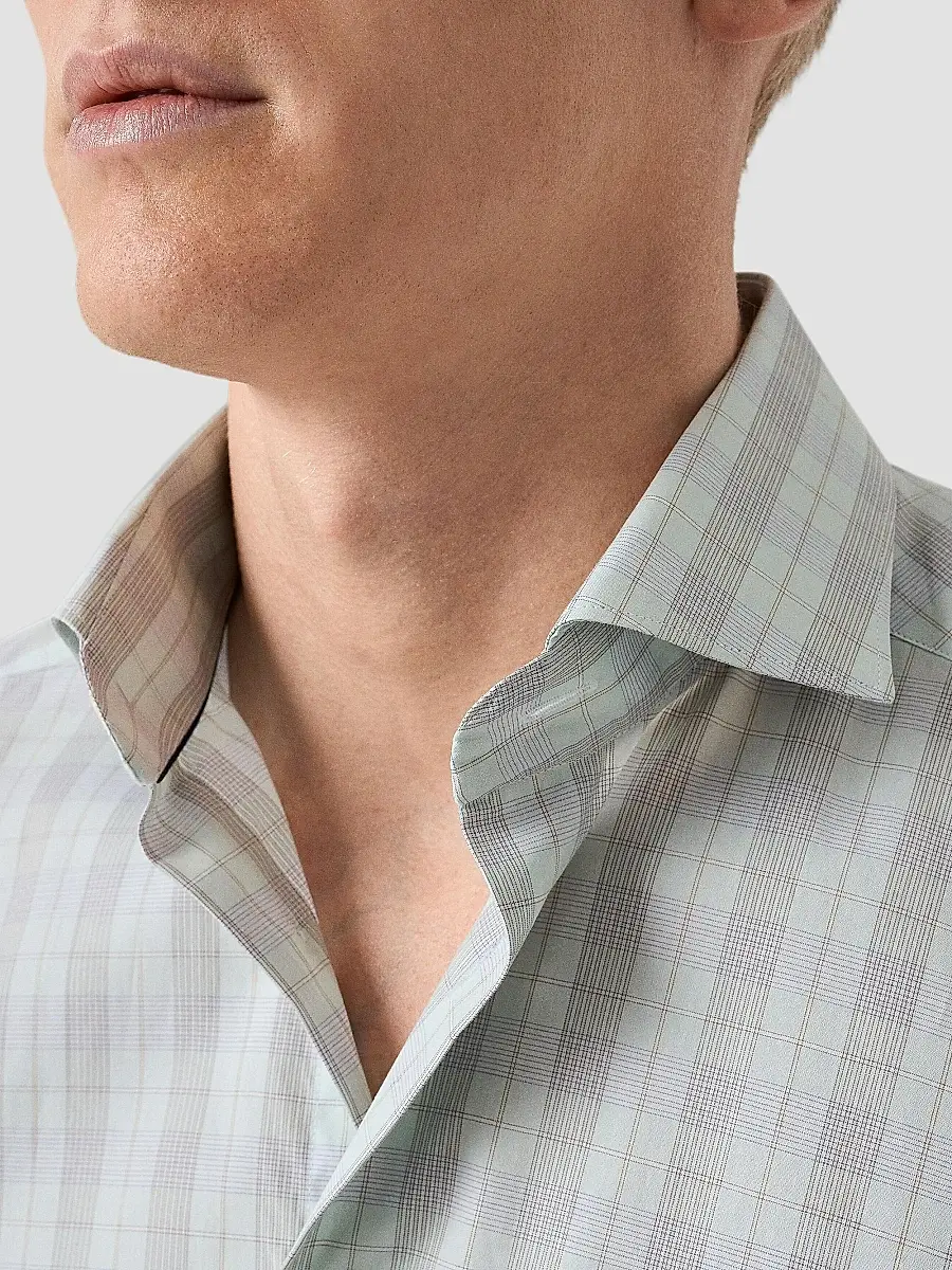 Eton Men's Plaid Cotton Poplin Contemporary-Fit Shirt | Thumbnail 5 Eton Men's Plaid Cotton Poplin Contemporary-Fit Shirt | Thumbnail 5