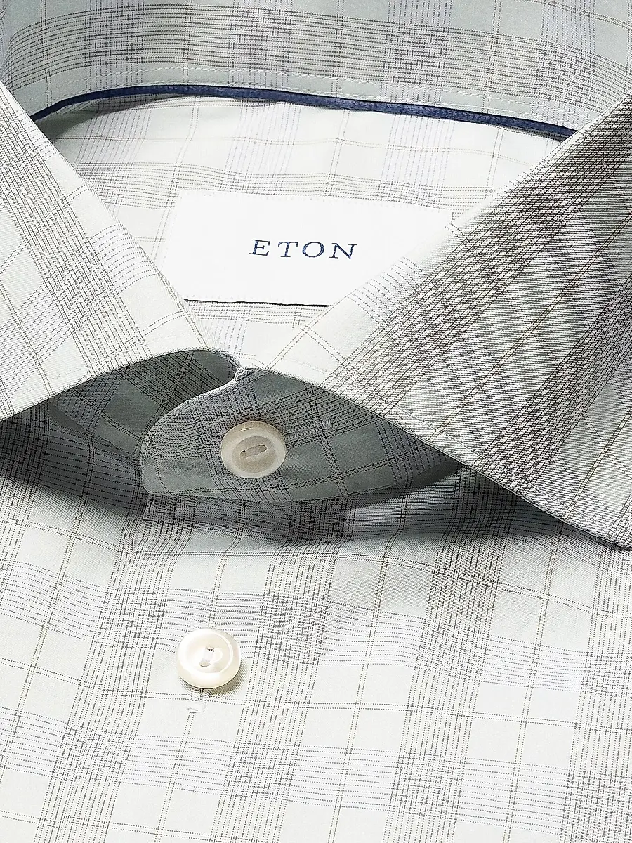 Eton Men's Plaid Cotton Poplin Contemporary-Fit Shirt | Thumbnail 7 Eton Men's Plaid Cotton Poplin Contemporary-Fit Shirt | Thumbnail 7