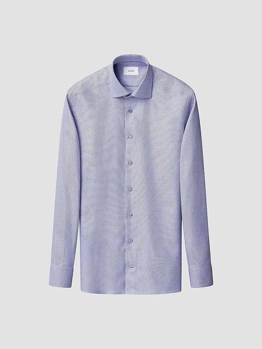 Eton Men's Contemporary Fit Textured Twill Shirt | Thumbnail 2 Eton Men's Contemporary Fit Textured Twill Shirt | Thumbnail 2