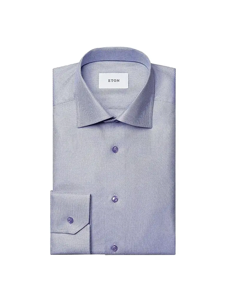 Eton Men's Contemporary Fit Textured Twill Shirt - Light Purple - Size 18 | Image 1 Eton Men's Contemporary Fit Textured Twill Shirt - Light Purple - Size 18 | Image 1