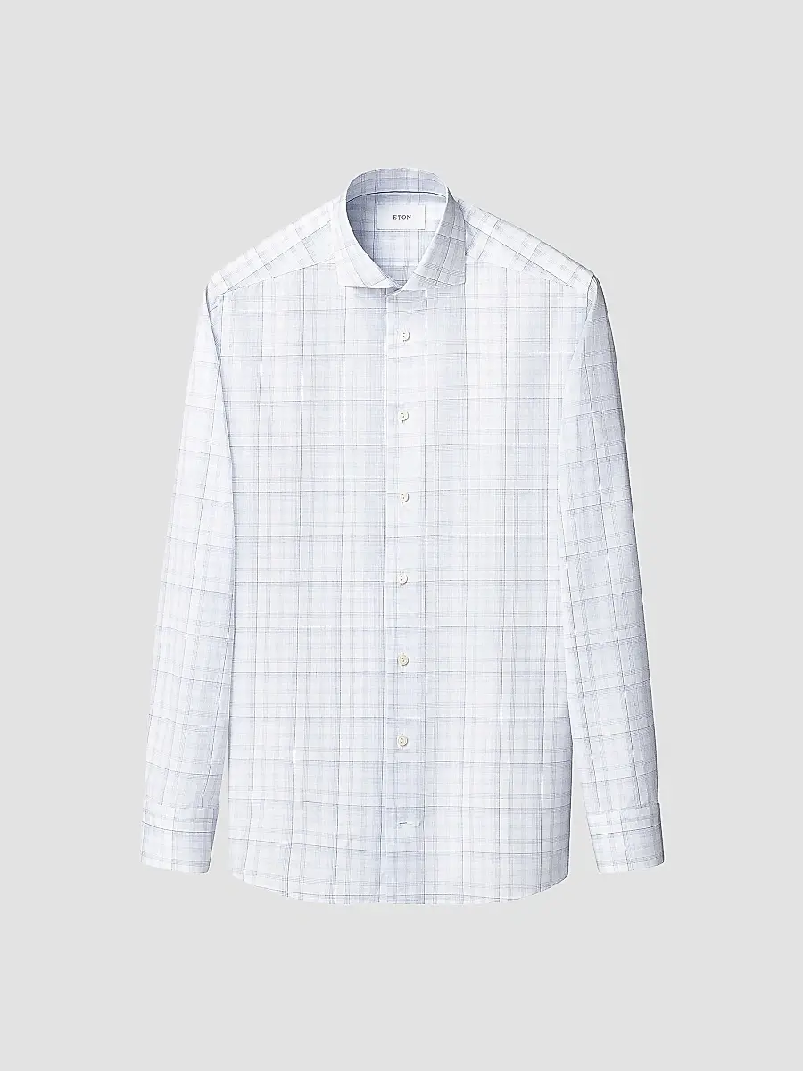 Eton Men's Plaid Cotton Poplin Contemporary-Fit Shirt | Thumbnail 2 Eton Men's Plaid Cotton Poplin Contemporary-Fit Shirt | Thumbnail 2