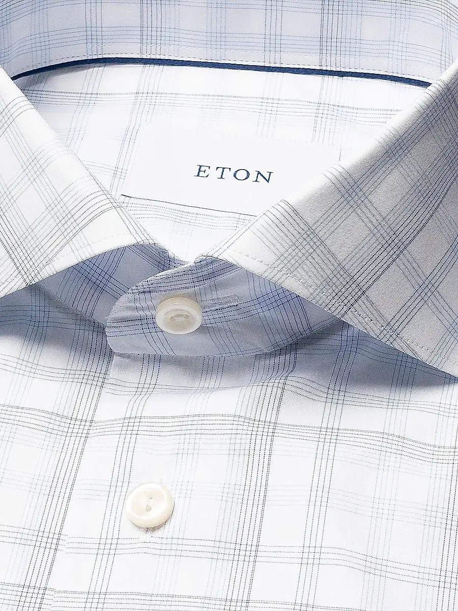 Eton Men's Plaid Cotton Poplin Contemporary-Fit Shirt | Thumbnail 3 Eton Men's Plaid Cotton Poplin Contemporary-Fit Shirt | Thumbnail 3