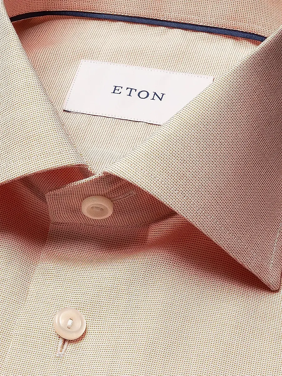 Eton Men's Solid Cotton Slim-Fit Oxford Shirt | Thumbnail 3 Eton Men's Solid Cotton Slim-Fit Oxford Shirt | Thumbnail 3