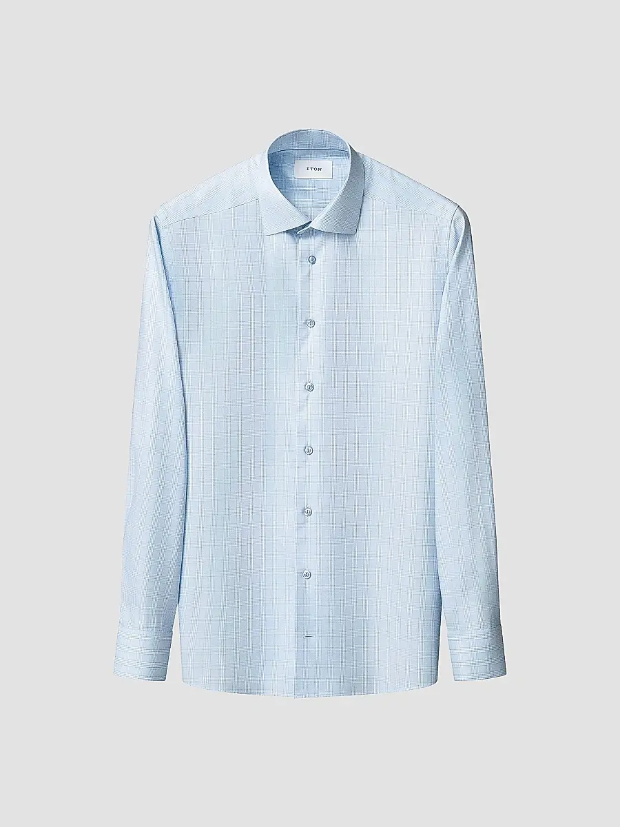 Eton Men's Contemporary-Fit Check Cotton-Blend Shirt | Thumbnail 2 Eton Men's Contemporary-Fit Check Cotton-Blend Shirt | Thumbnail 2