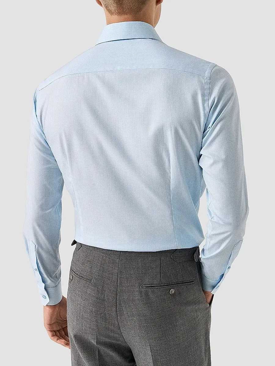 Eton Men's Contemporary-Fit Check Cotton-Blend Shirt | Thumbnail 4 Eton Men's Contemporary-Fit Check Cotton-Blend Shirt | Thumbnail 4